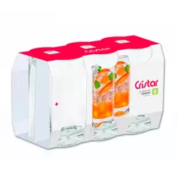 Vasos Manhattan 453ml Cristar en Vidrido Setx6