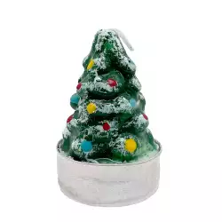 Vela arbol navideño Expressions 4 ud 16X6Cm Verde Parafina