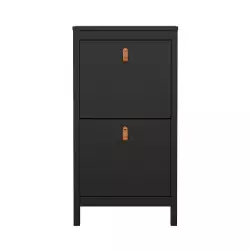 Zapatero Madrid 2 Cajones Negro Mate