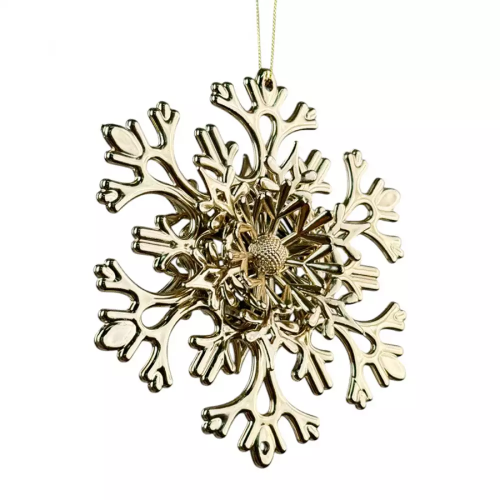 Adorno Arbol Santini Copo Nieve 15X3Cm Dorado Plastico 130-4201