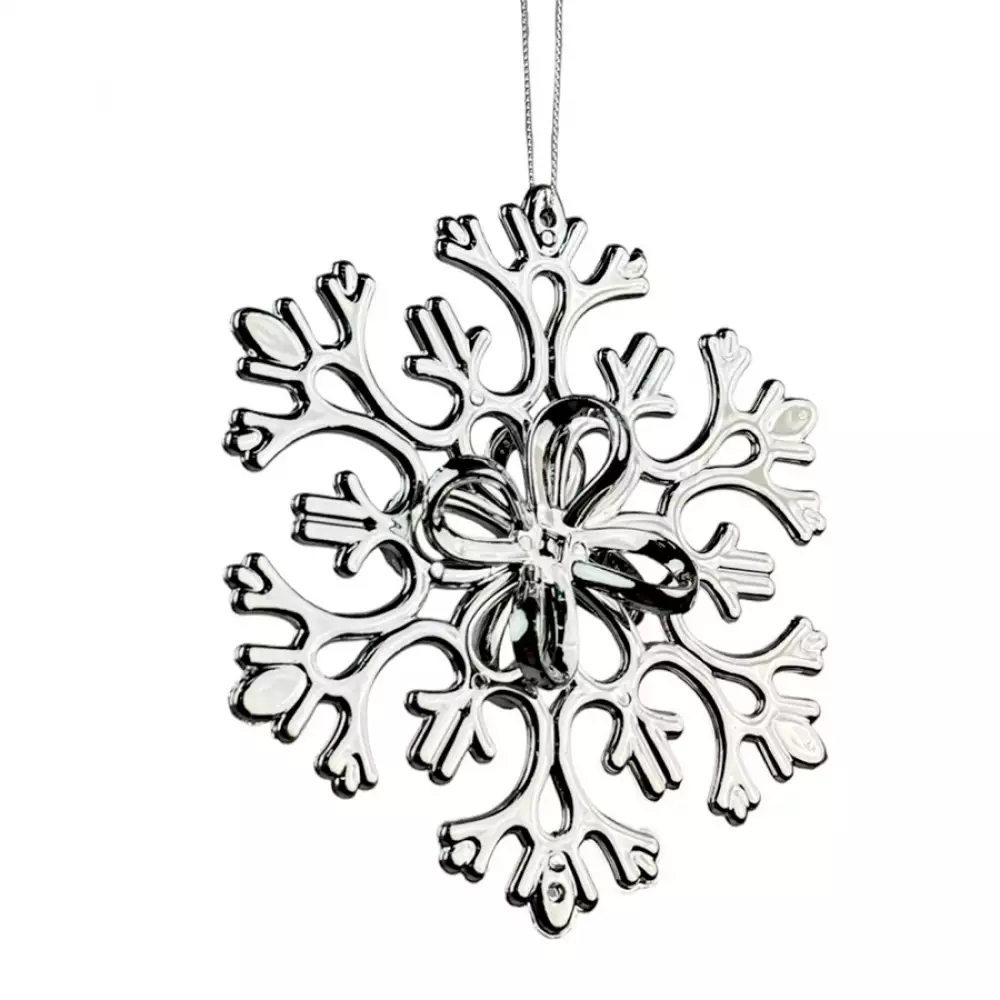 Adorno Arbol Santini Copo Nieve 15X3Cm Plateado Plastico 130-42