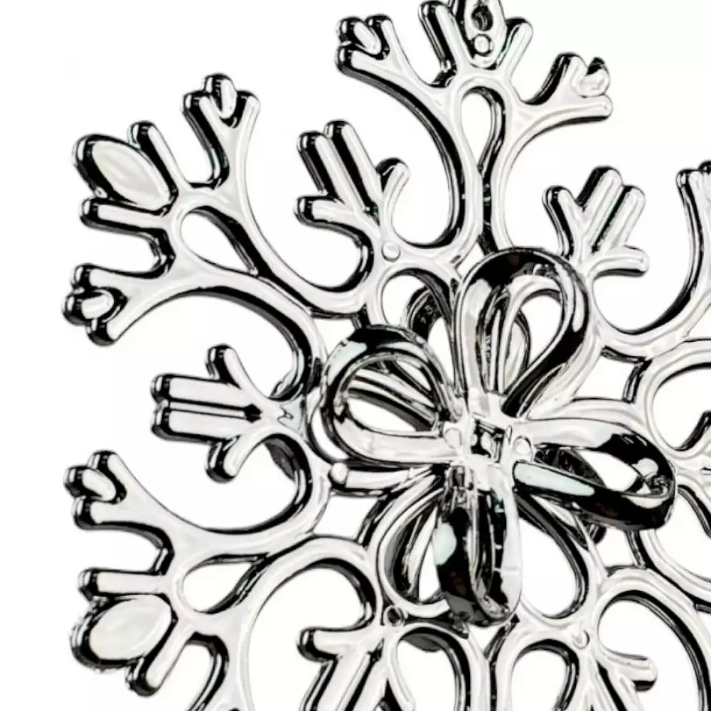Adorno Arbol Santini Copo Nieve 15X3Cm Plateado Plastico 130-42