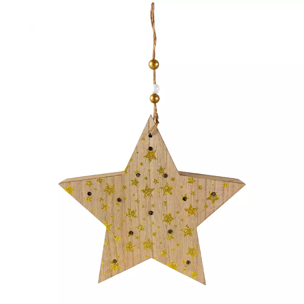 Adorno Estrella Santini Con Luz  3X20Cm Natural