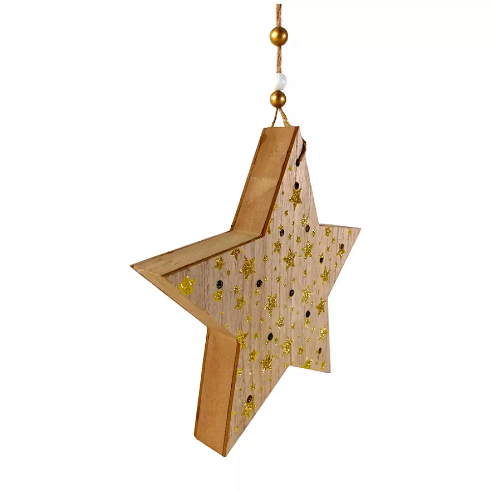 Adorno Estrella Santini Con Luz  3X20Cm Natural