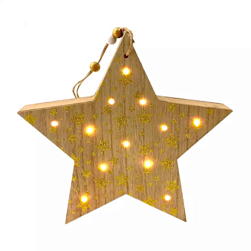 Adorno Estrella Santini Con Luz  3X20Cm Natural