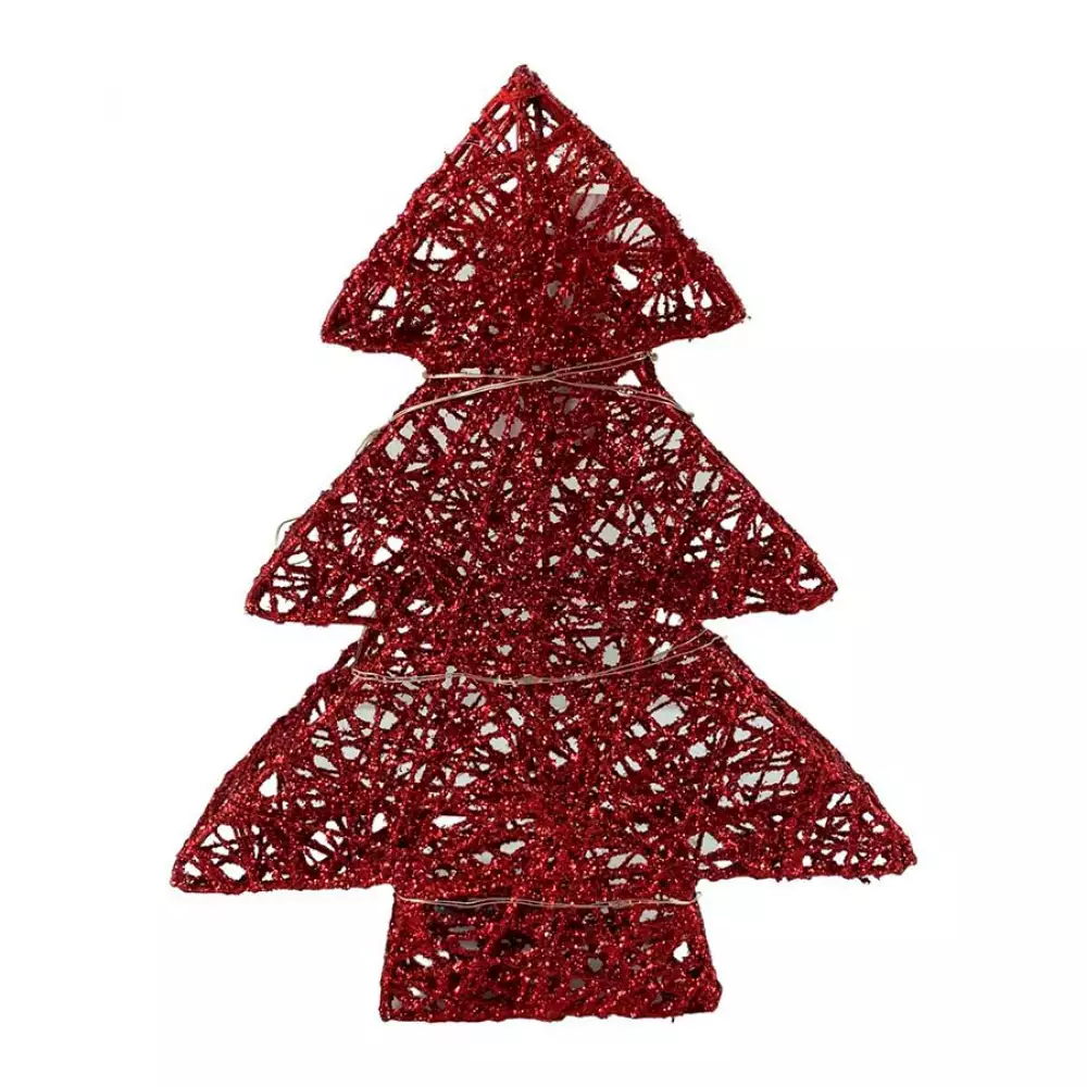 Adorno Nav Arbol Rojo Deco C/Luz 20X25X4Cm Santini 200-2100699