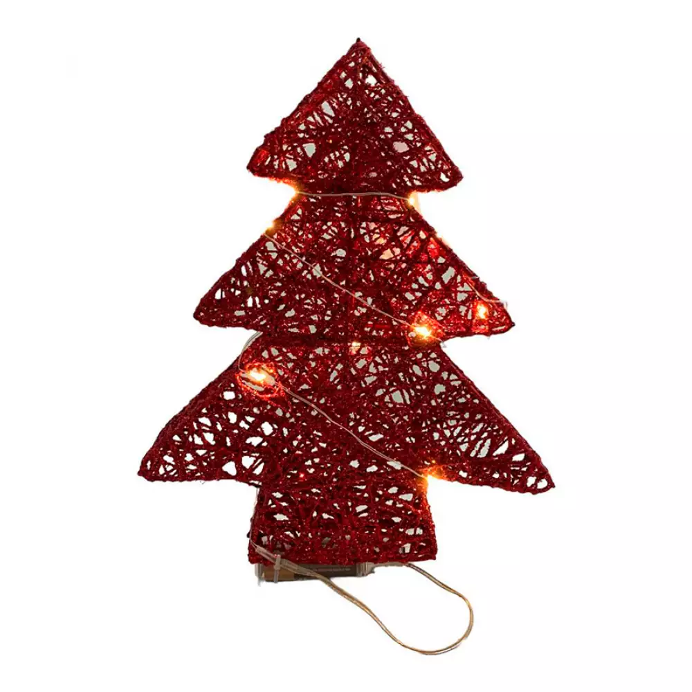 Adorno Nav Arbol Rojo Deco C/Luz 20X25X4Cm Santini 200-2100699