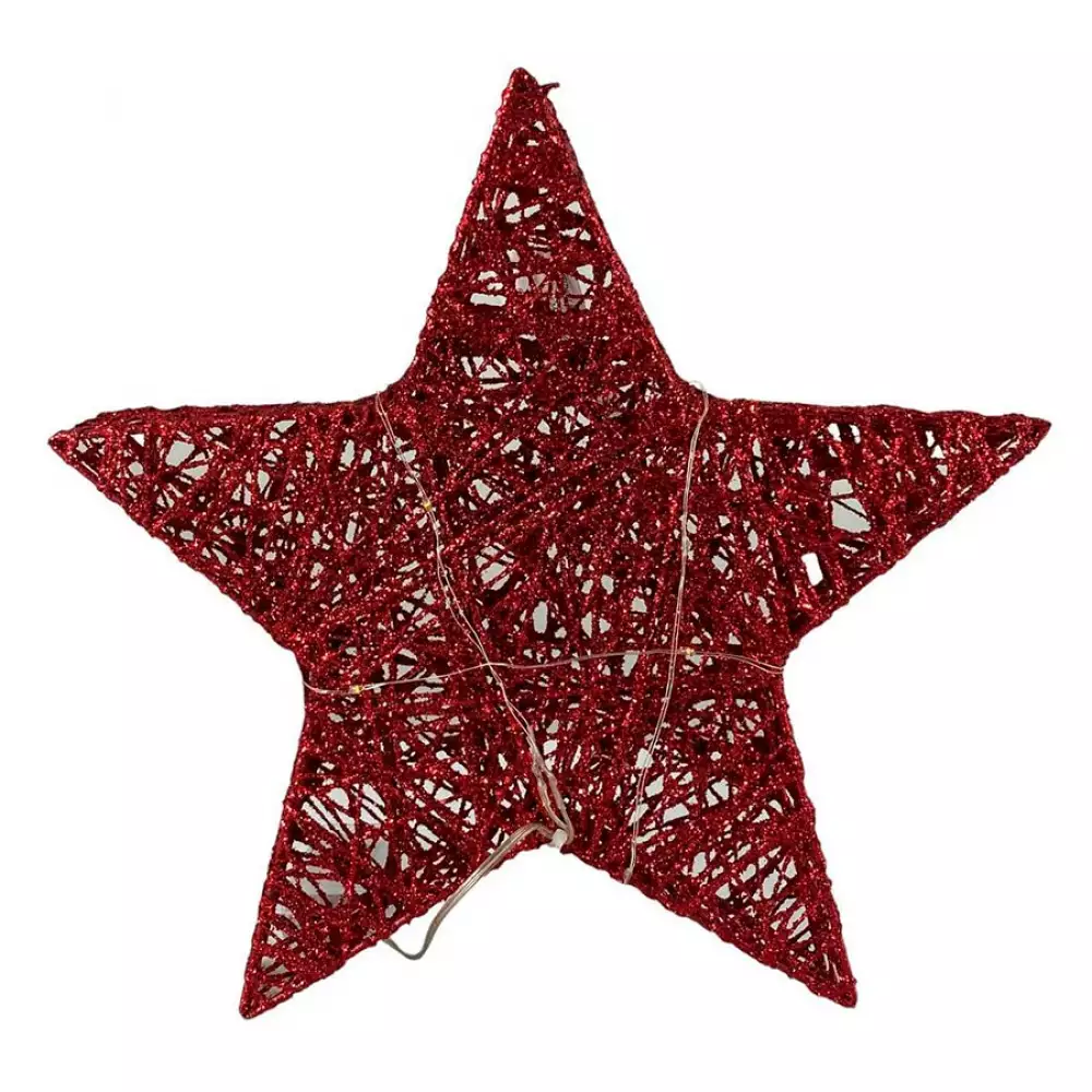 Adorno Nav Estrella Rojo Deco C/Luz 30X30X5Cm Santini  200-2100669