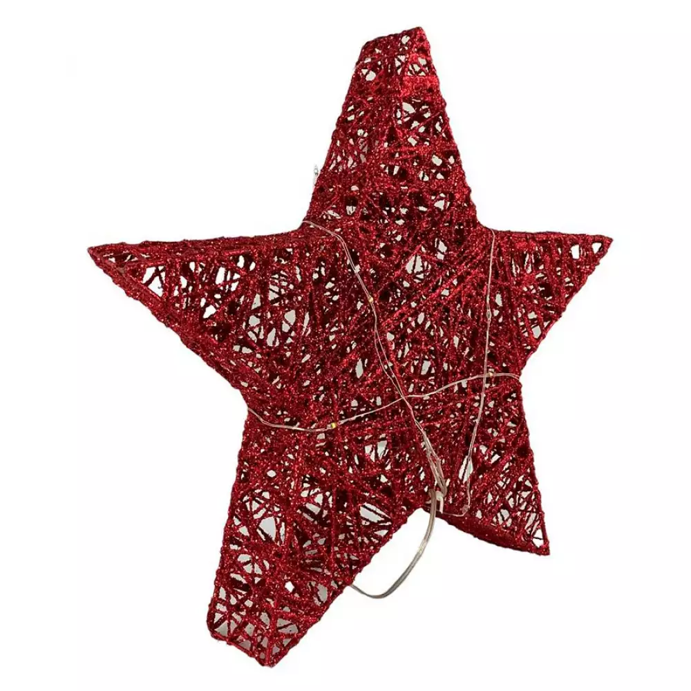 Adorno Nav Estrella Rojo Deco C/Luz 30X30X5Cm Santini  200-2100669