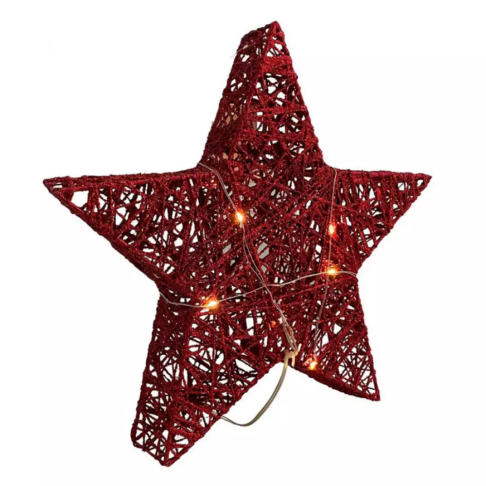 Adorno Nav Estrella Rojo Deco C/Luz 30X30X5Cm Santini  200-2100669