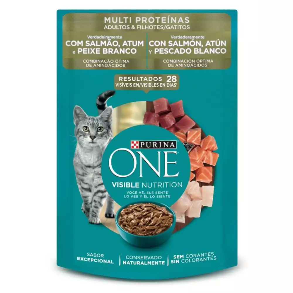 Alimento Humedo Gato Purina One 85 Gr Adultos Salmon Atun Pescado