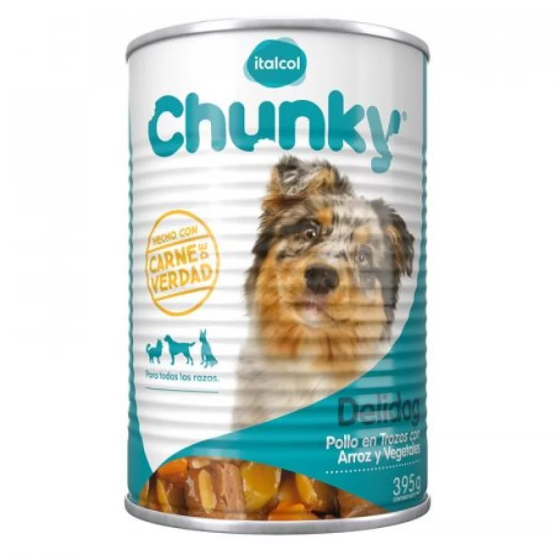 Alimento Humedo Perro Chunky 11066Al 395 Gr Carne Cachorros Adutos