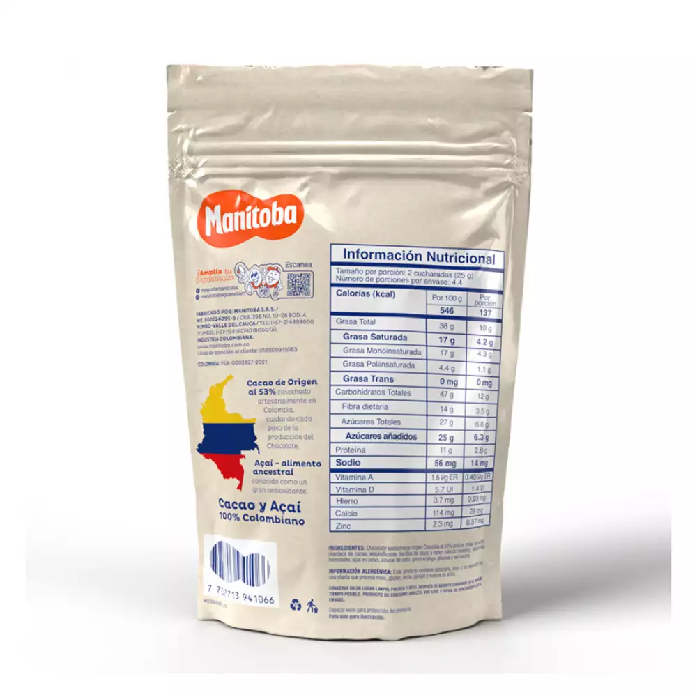 Almendra Manitoba Cacao Asai 110 Gr Pt02293