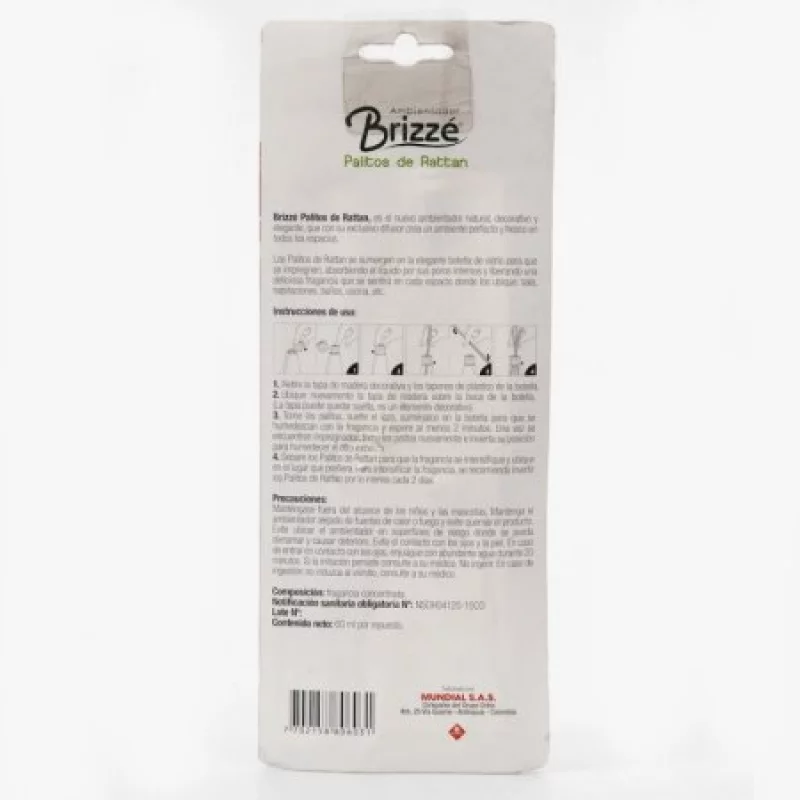 Amb Difusor Brizze 10360303 Palitos Rattan 2 Un Frutos Bosques