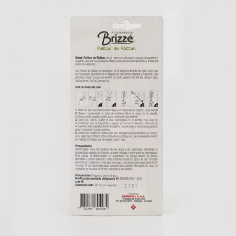 Ambientador Brizzé Palitos De Rattan Placeres De Lavanda