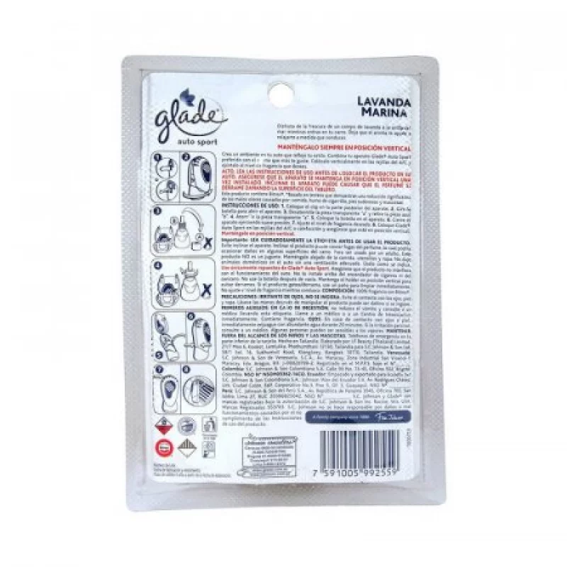 Ambientador Glade 664887 Auto Sport Lav Marinax7Ml