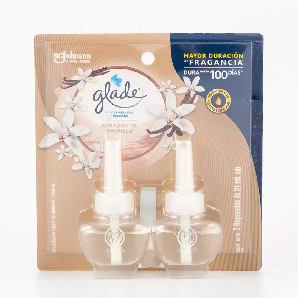 Ambientador Glade Aceites Naturales Vainilla Repuesto X 2