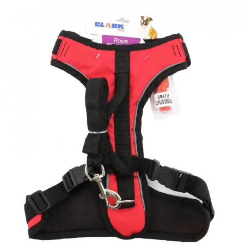 Arnes De Lujo Reforzado Para Perro Clark-Rojo