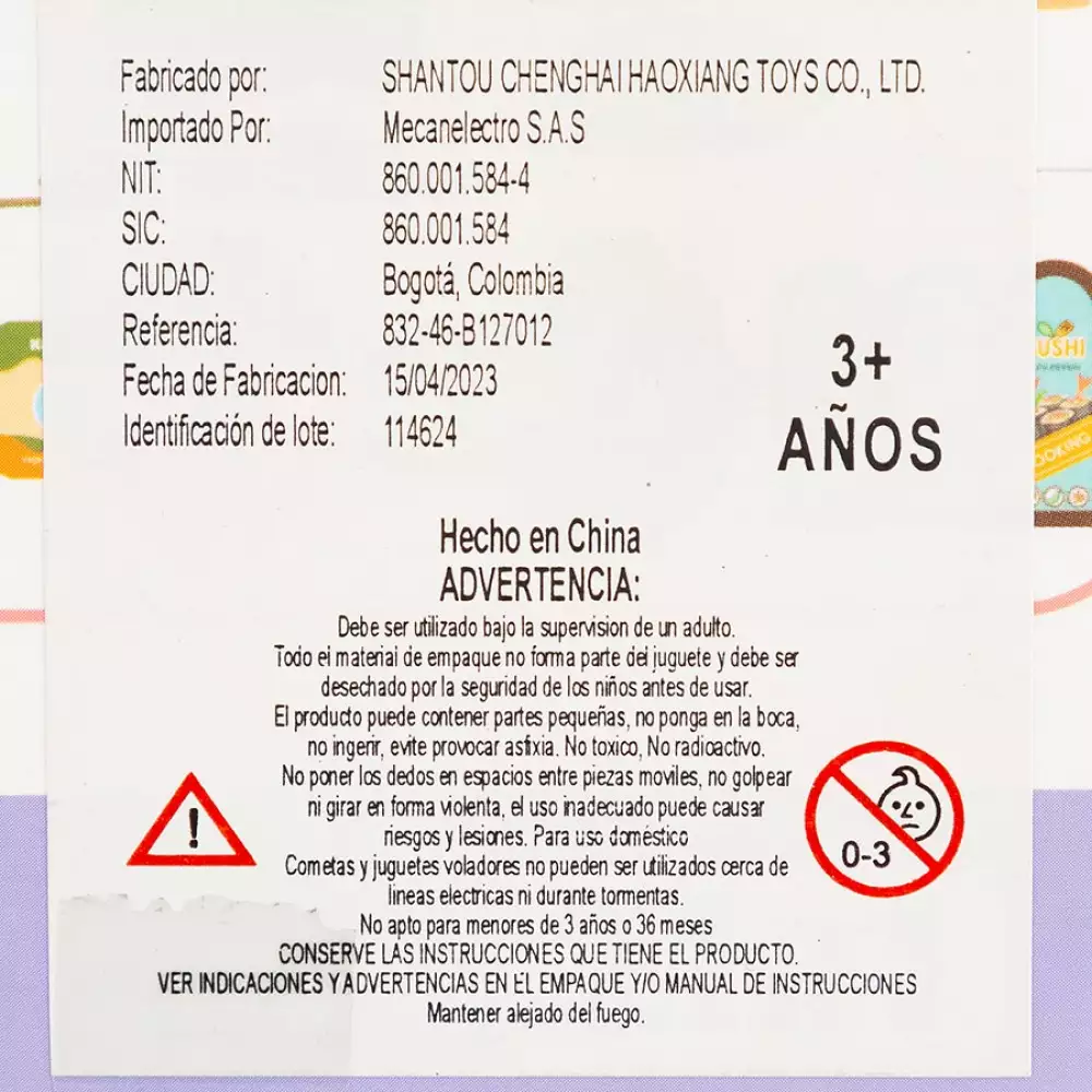 Articulos De Cocina De Juguete 832-46-B127012