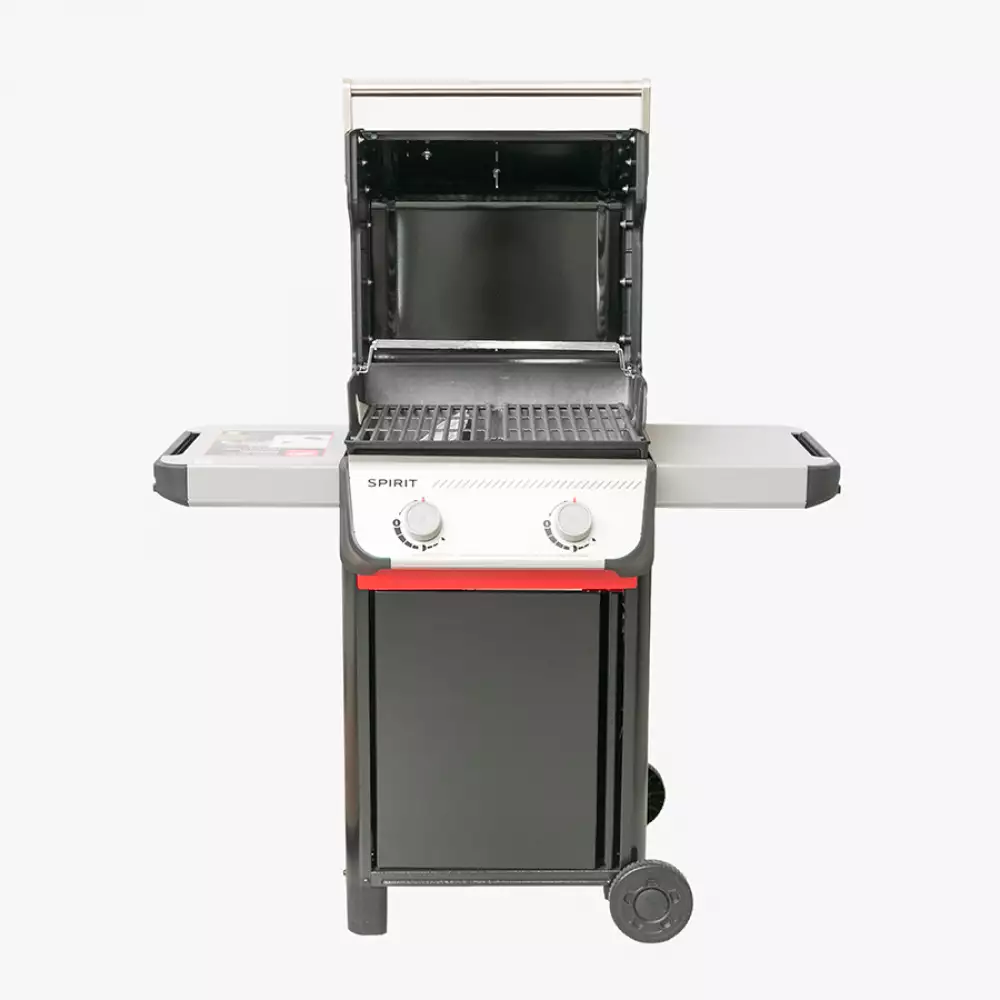 Asador A Gas 2Q Weber Termomet + Utensilios 123X117X68Cm Negro Acero