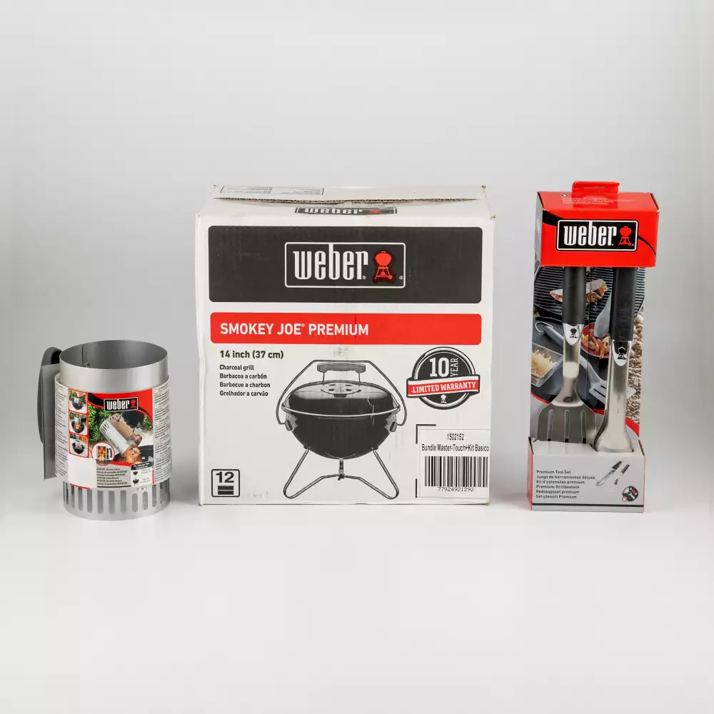 Asador Carbon 14 Pl Weber Maletin + Utensilios 36X42X37Cm Negro