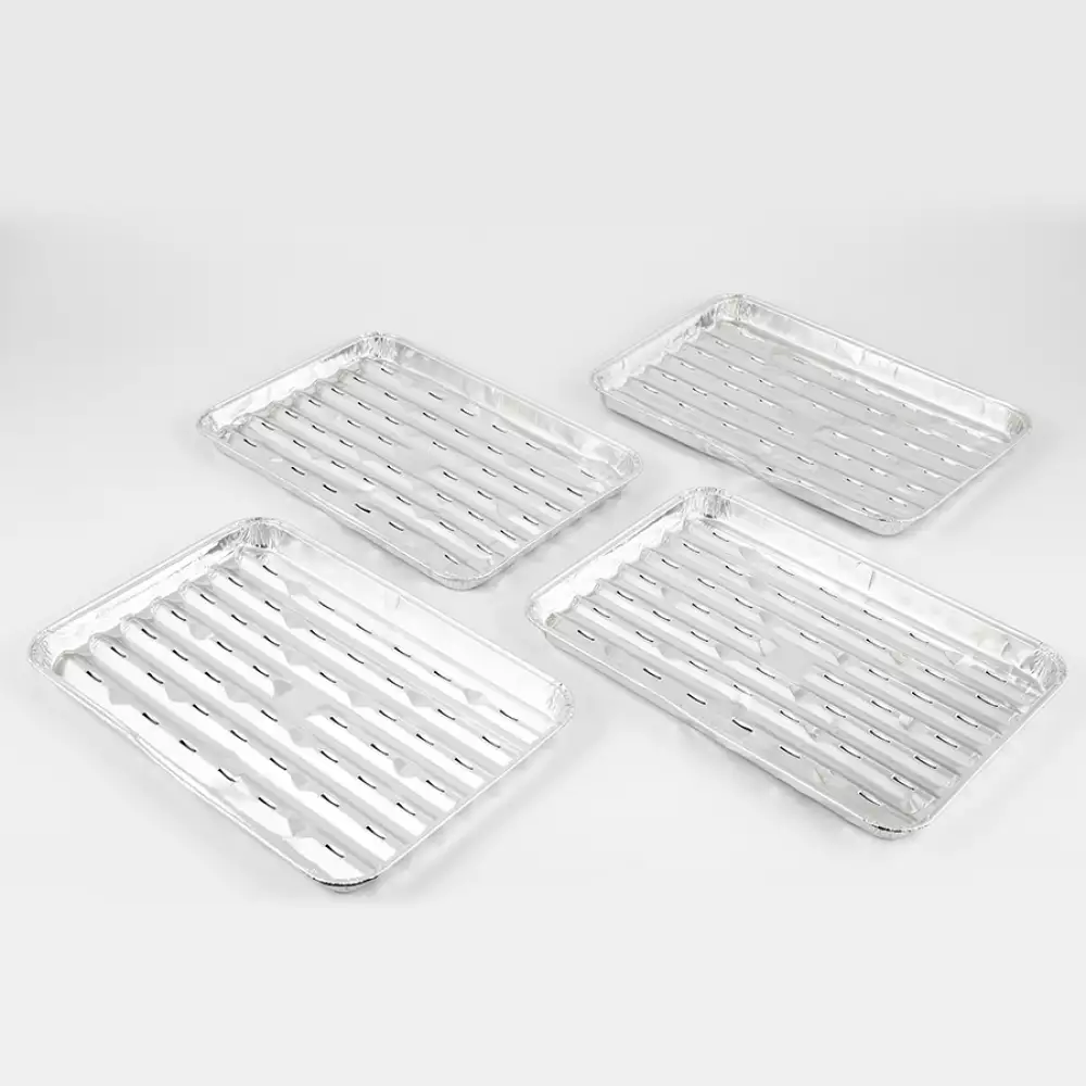 Bandeja Bbq X 4 Unid Da Ades Aluminio Cuadra