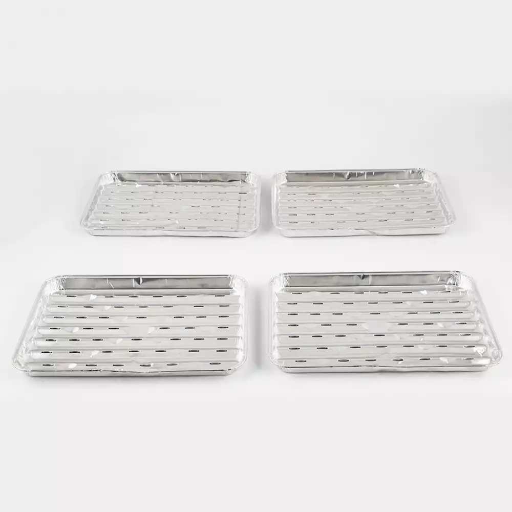Bandeja Bbq X 4 Unid Da Ades Aluminio Cuadra