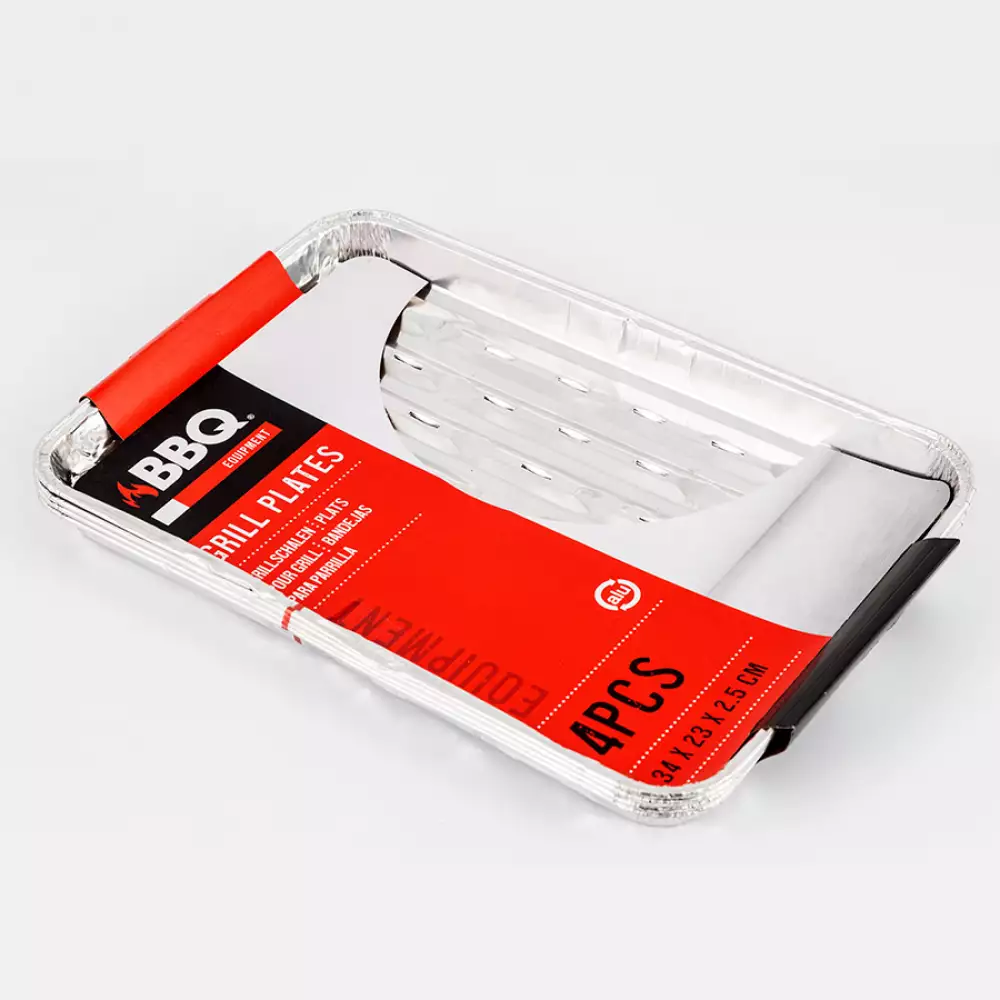 Bandeja Bbq X 4 Unid Da Ades Aluminio Cuadra