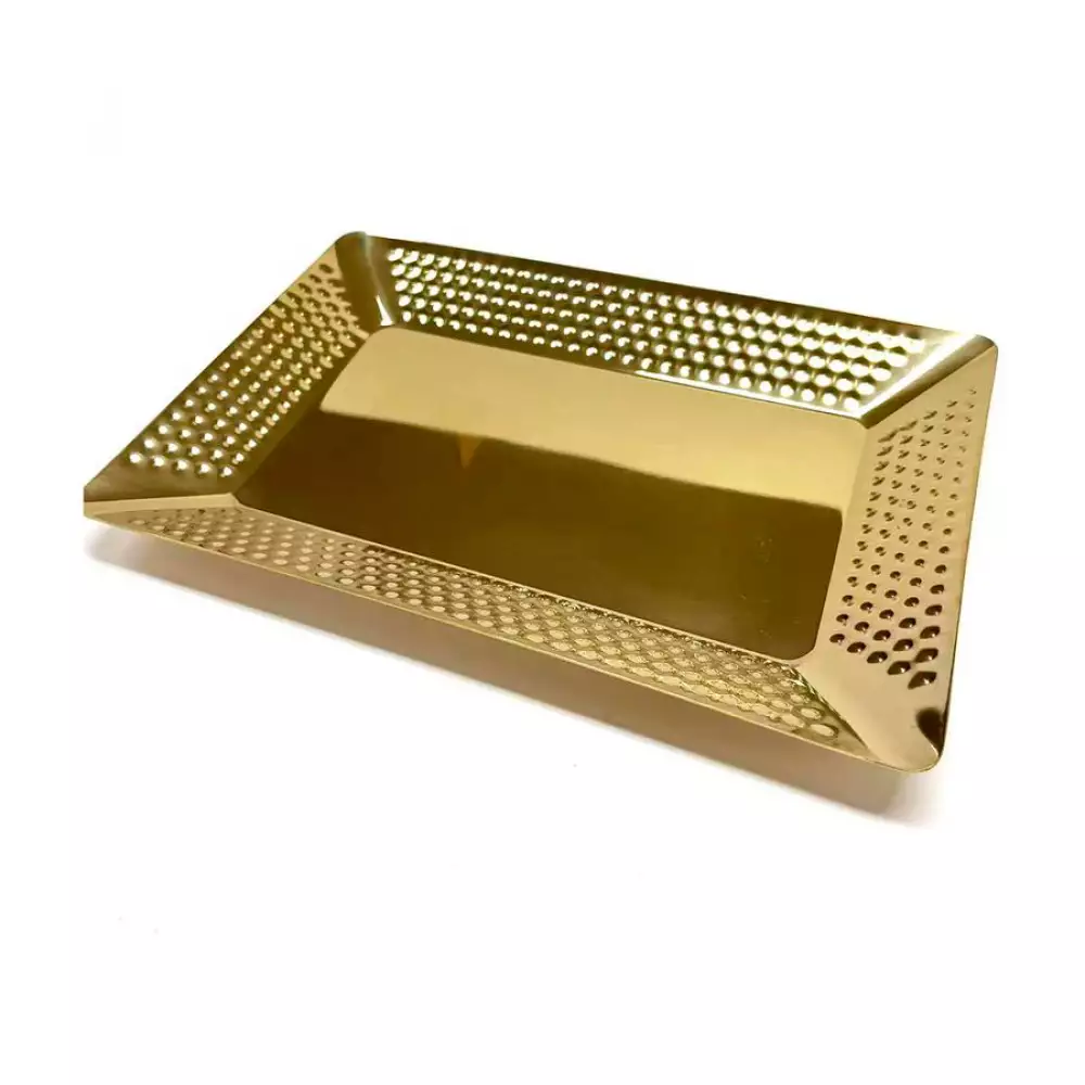 Bandeja concepts square boho 21x23cm dorado acero 082-570033