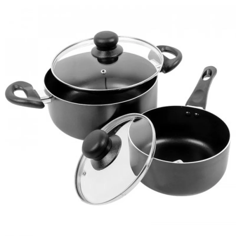 Bateria De Ollas Alpine Negro 7 Ud Antiadherente Ai 20632B