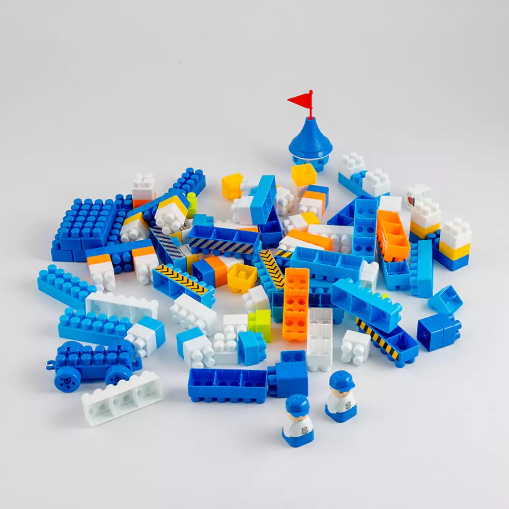 Bloques Maypa Estacion Policia 29X7Cm Azul 120 Pz Plastico