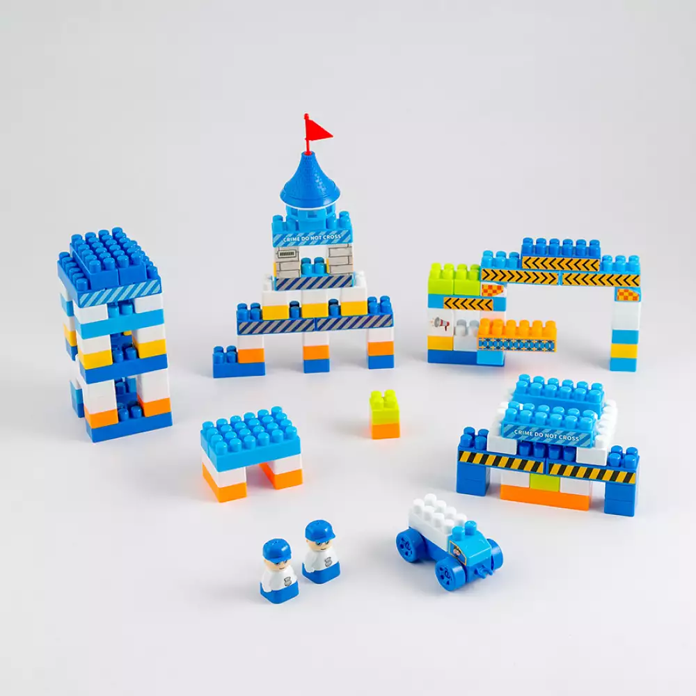 Bloques Maypa Estacion Policia 29X7Cm Azul 120 Pz Plastico