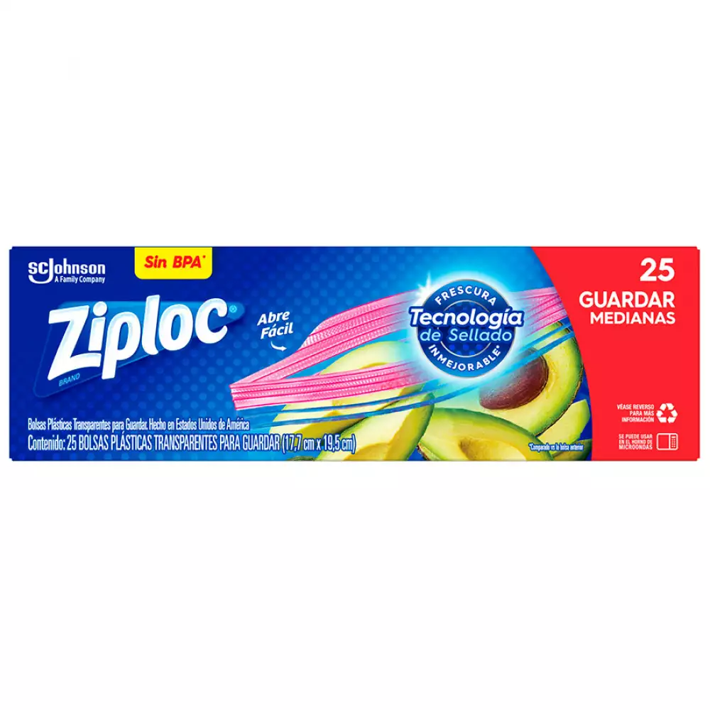 Bolsa ziploc 416230 setx25 17x19 mediana hermetica