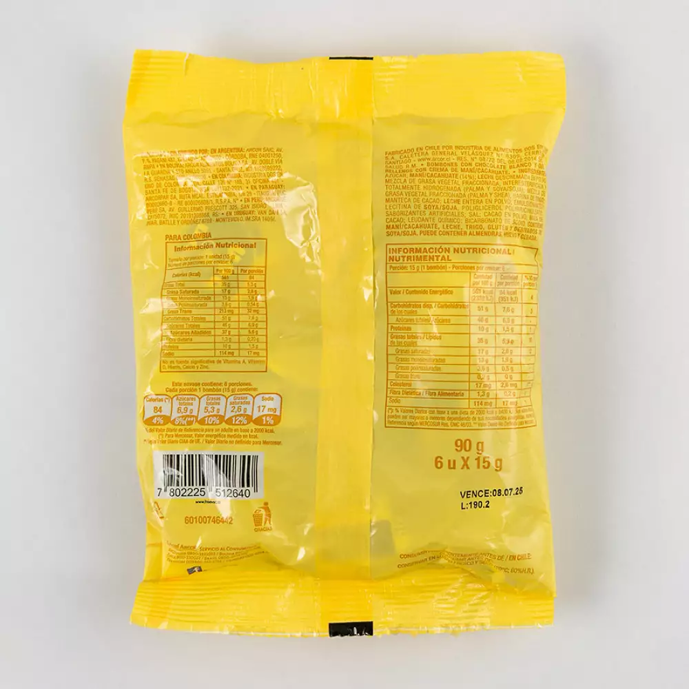 Bombon Bon O Bon Blanco 90 Gr Chocolate 90107951402