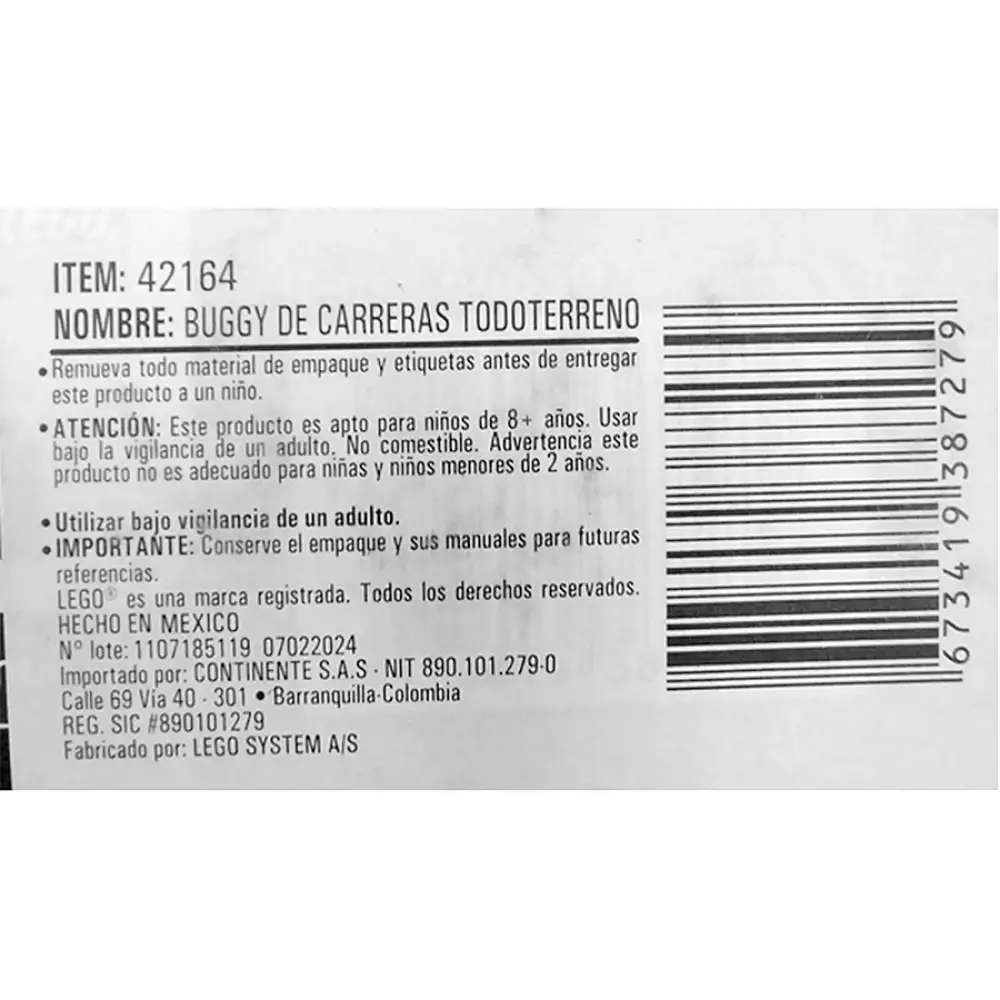 Buggy De Carrera Tecnich Lego 219Pz  42164