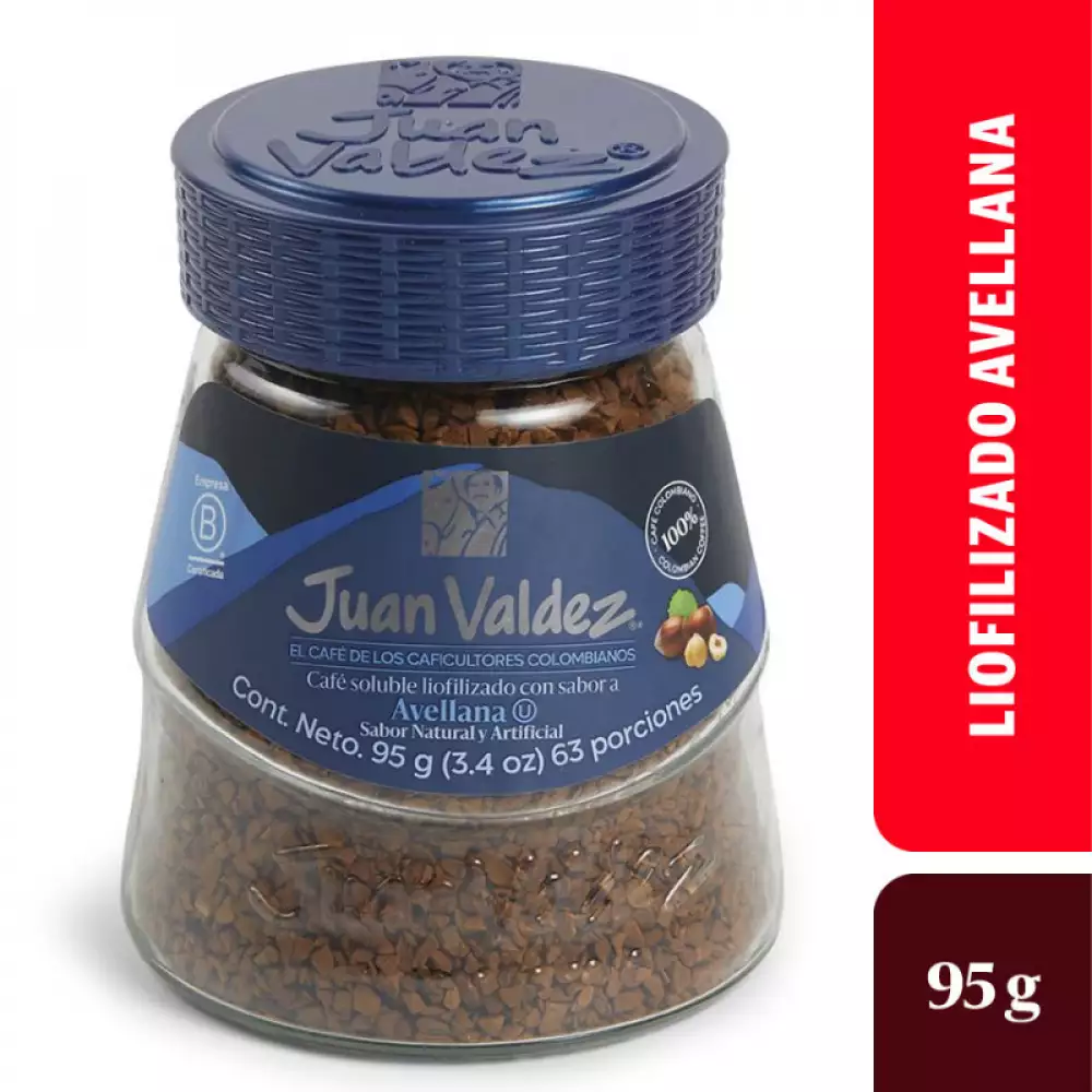 Café lioflizado avellana x 95 gr juan valdez