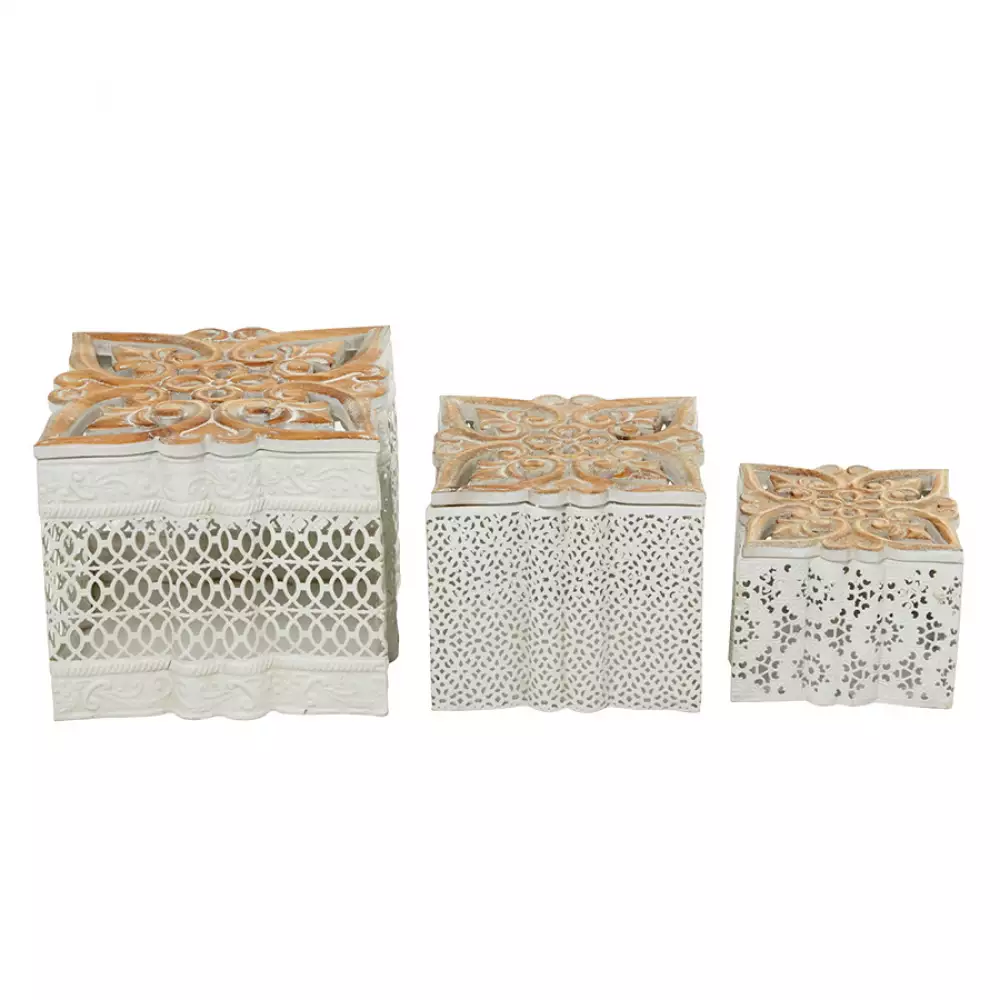 Caja Decorativa 19176 Metal Madera Grande