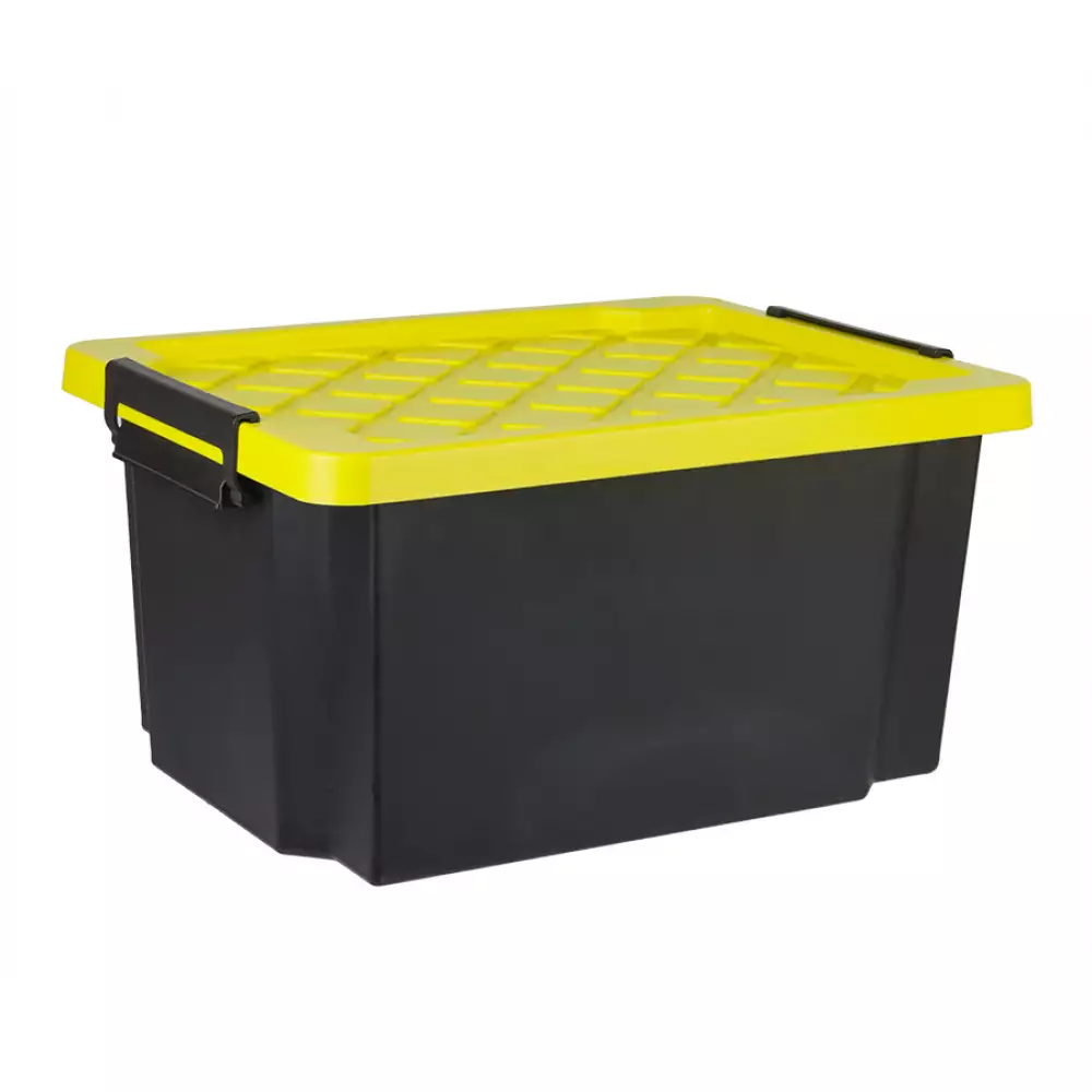 Caja Heavy Duty 44X34X23Cm Negro 25 Lt Plastico Tg598