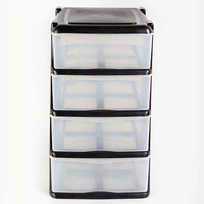 Cajonero Great Plastic Nova 39.5X39.5X70 Negro 4 Cajones 2734