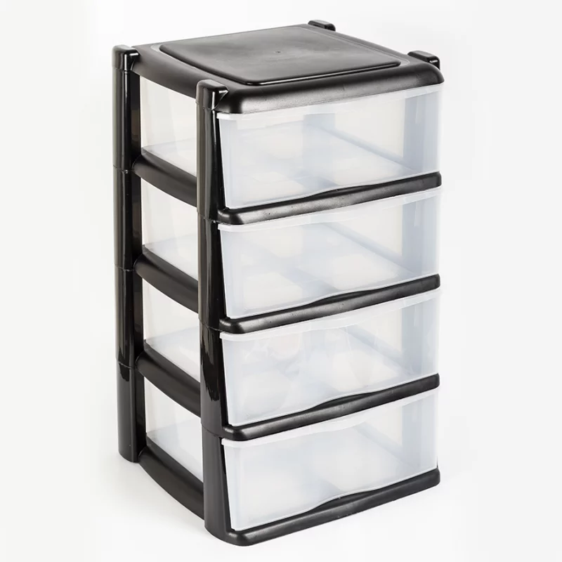 Cajonero Great Plastic Nova 39.5X39.5X70 Negro 4 Cajones 2734