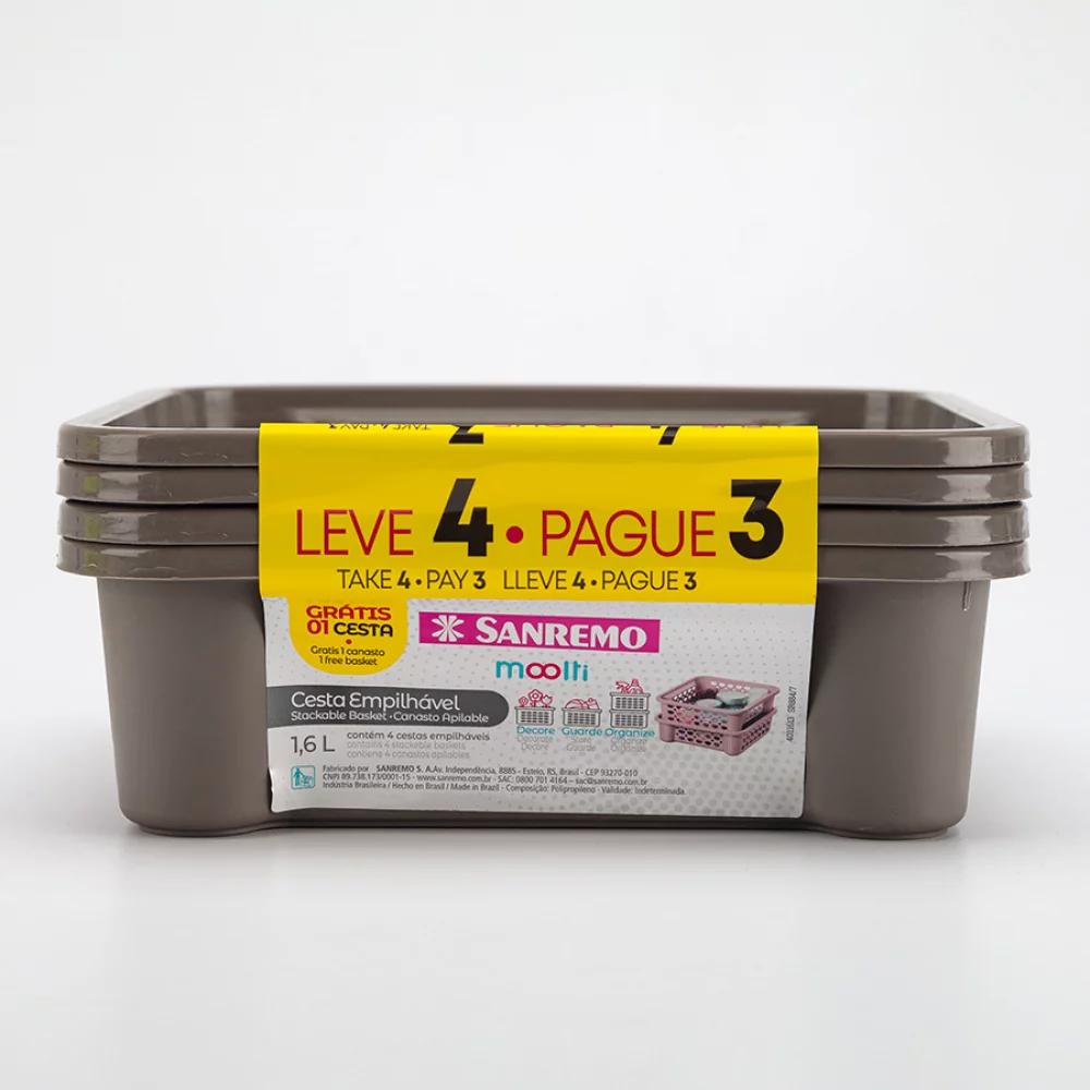 Canastillas Casar Fit 3X4 1.6L Gris Sr884/9