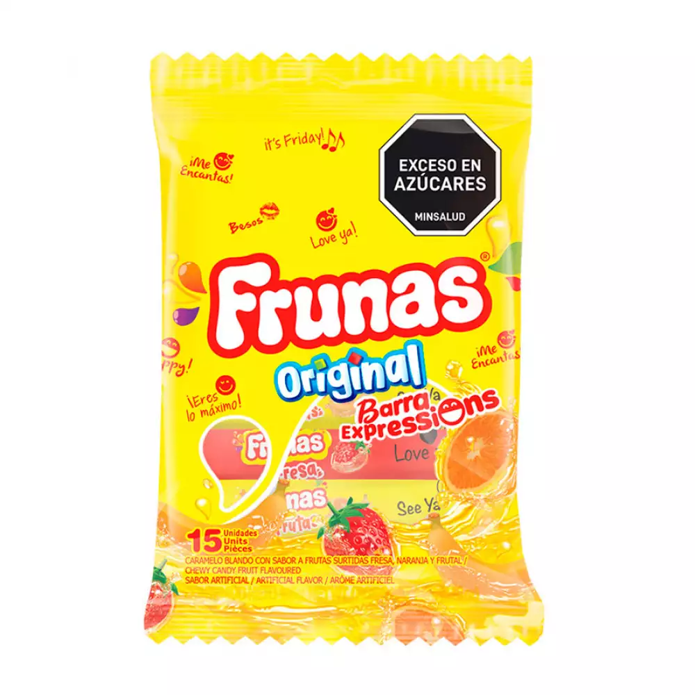 Caramelo Frunas Original Barra 124.5 Gr Frutas 07232