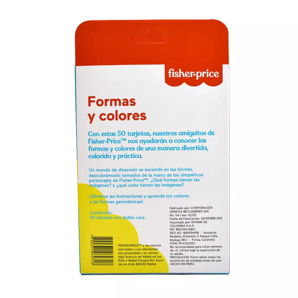 Cartas De Aprendizaje Fisher Price Formas Y Colores Fp-Colors