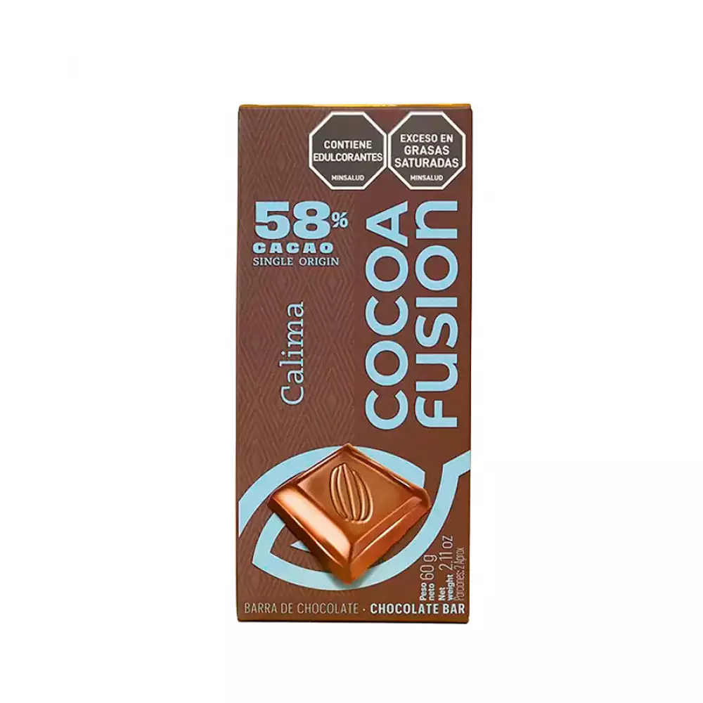 Chocolate Cocoa Fusion Calima 58 Cacao 60 Gr Barra0581