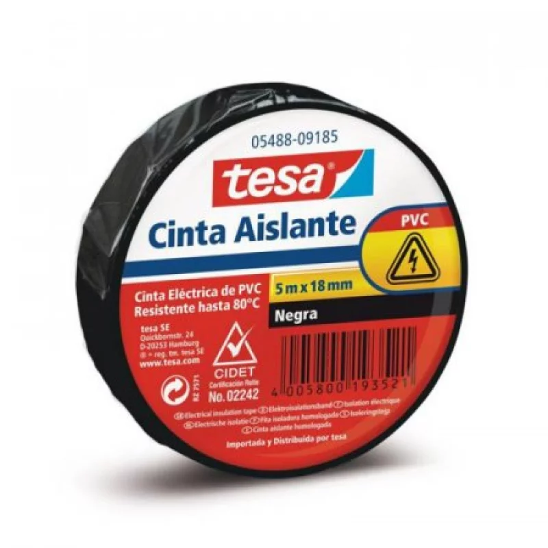 Cinta Aislante Tesa 5 Mts X 18 Mm Negra