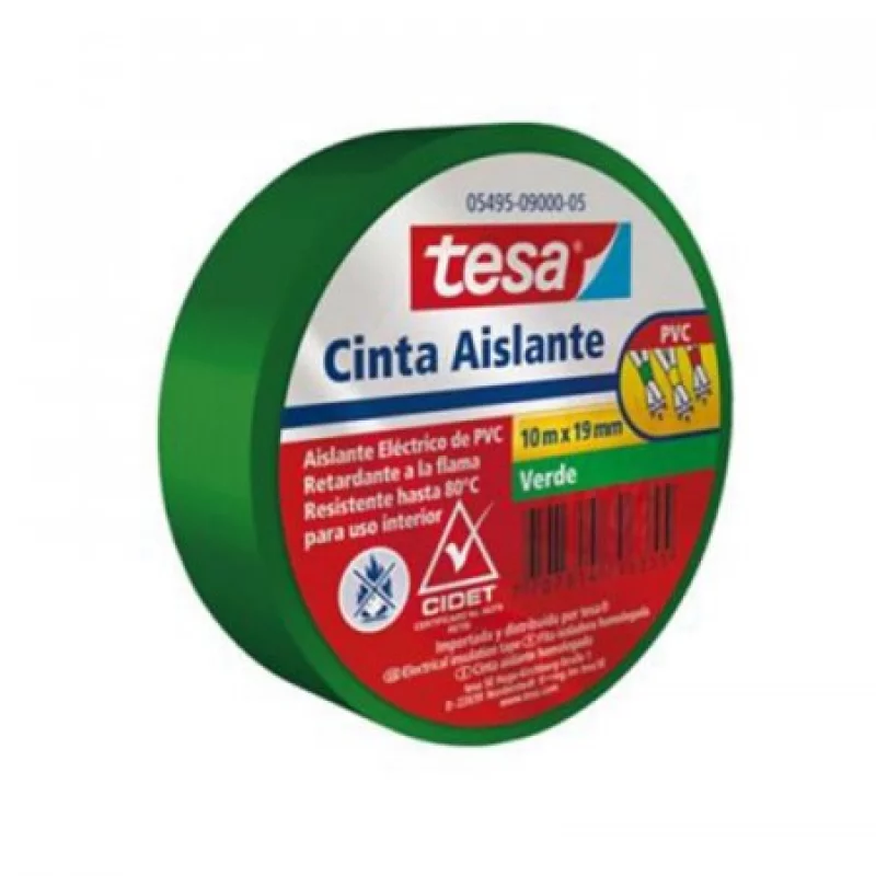 Cinta Aislante Tesa Verde 10 Mts X 19 Mm