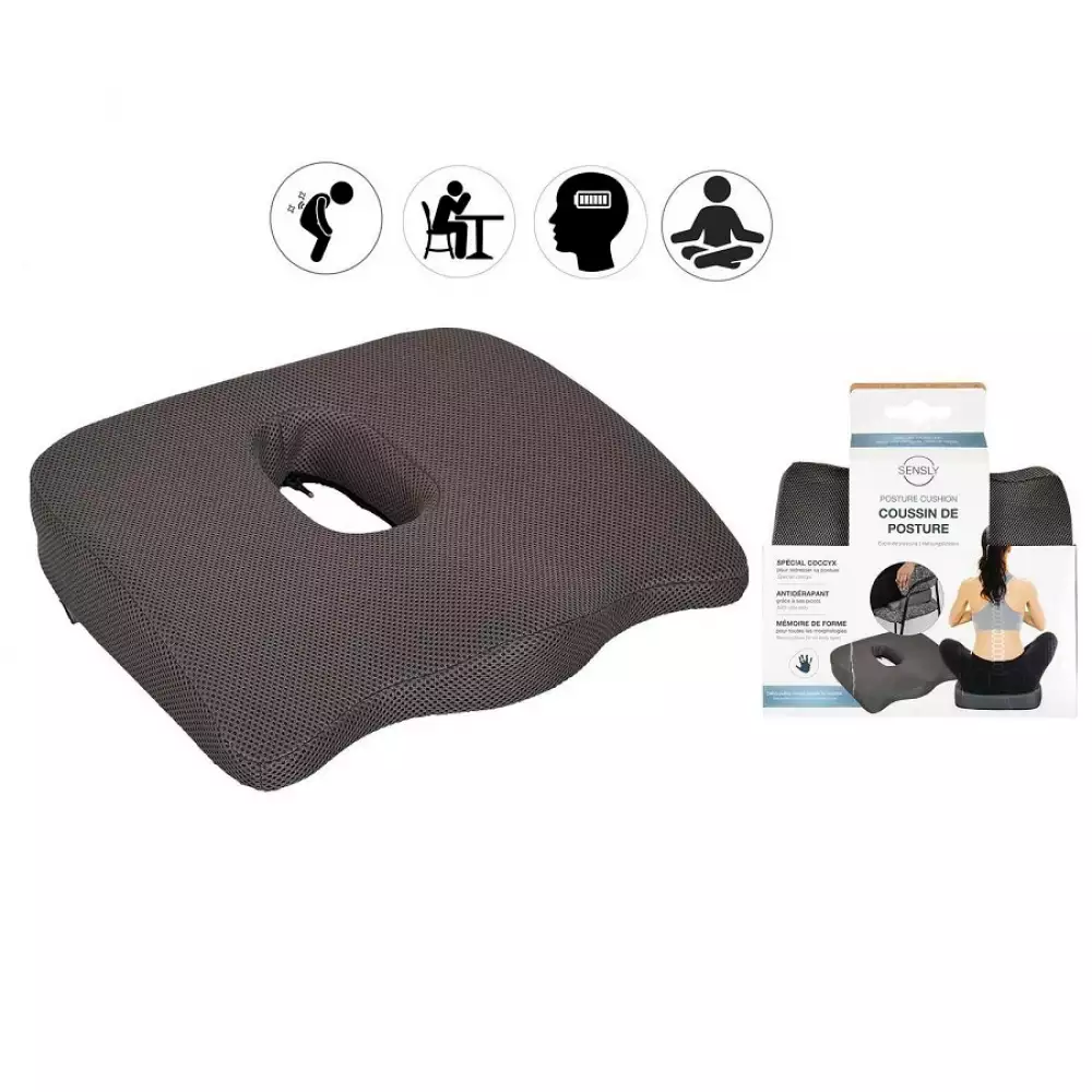 Cojin sensly postura gris en poliester sb84248