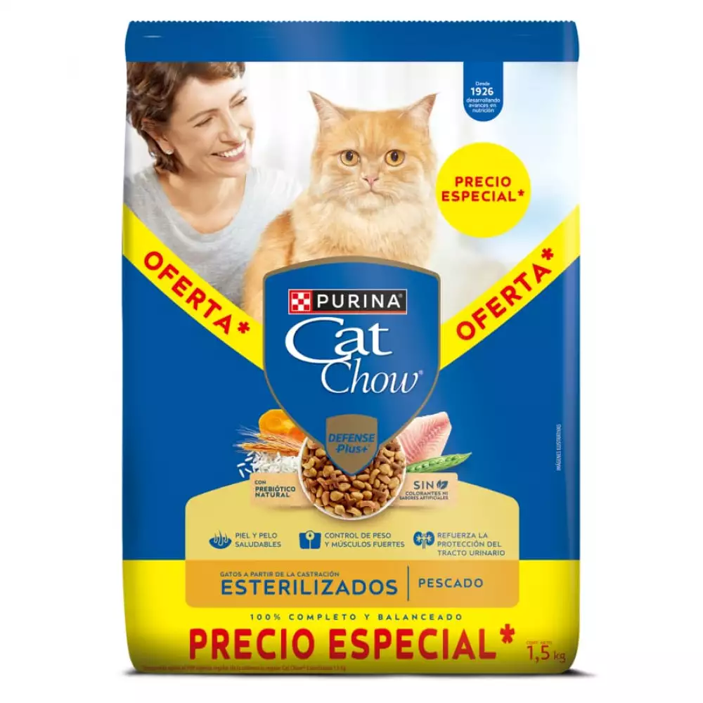 Concentrado Gato Cat Chow 1.5 Kg Pescado 12594948
