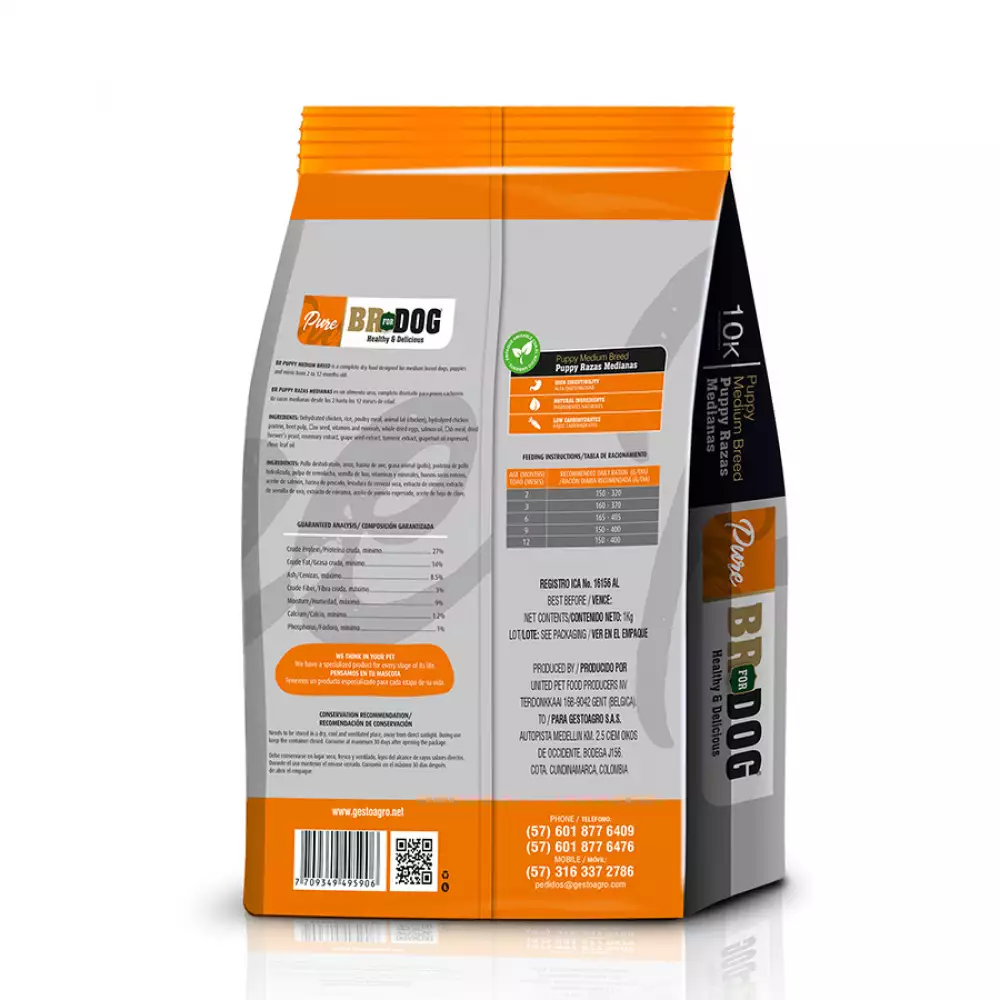 Concentrado perro br for dog puppy raza mediana 10