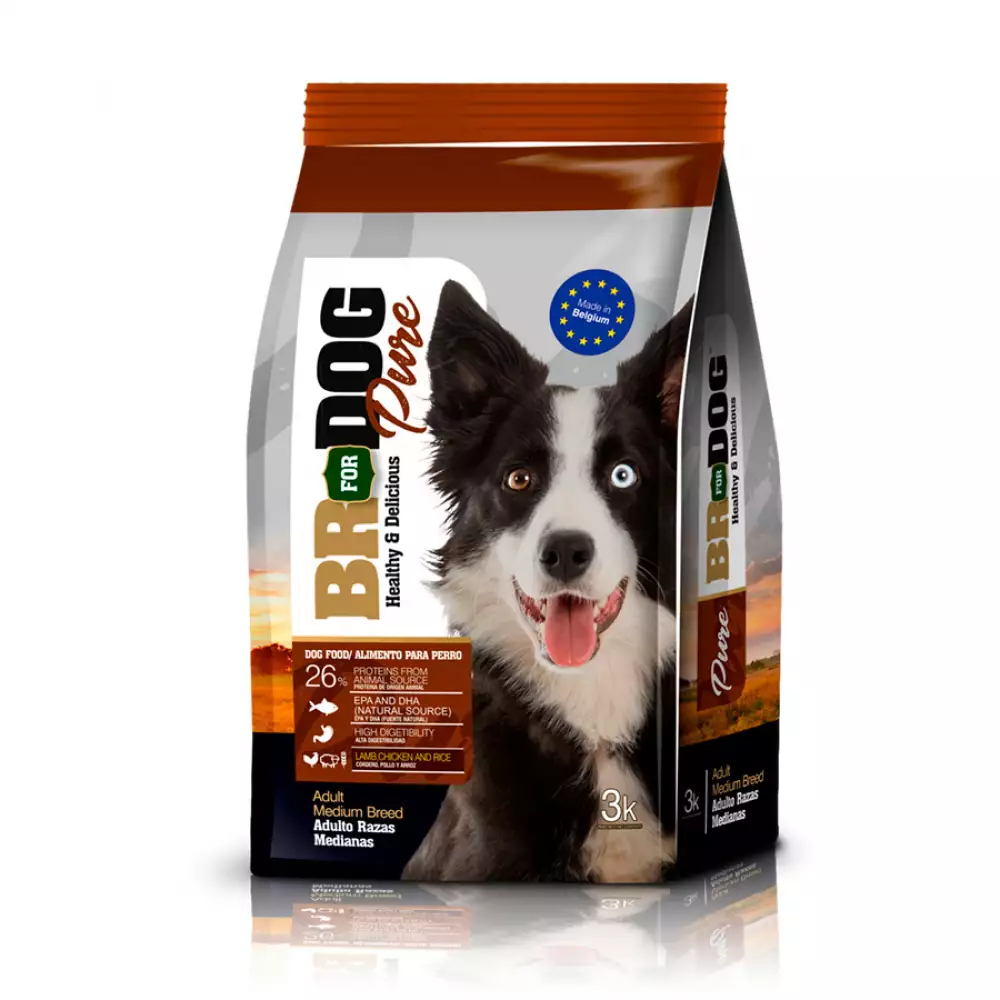 Concentrado Perro Br For Dog Pure Adulto Raza Mediana 3 Kg 3002000